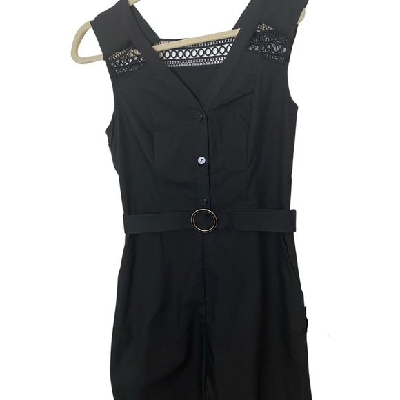 JNSQ Black Erin Jumpsuit Shorts Size 6 - Picture 3 of 10